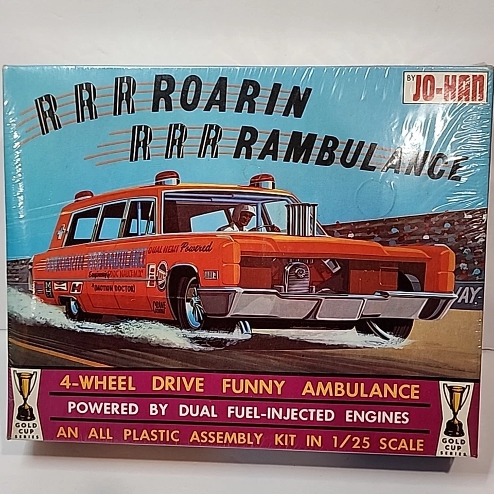 De colección JO HAN Escala 1:25 MISB Rambulancia Rurante Divertida Ambulancia Modelo Kit GC-1200 Foto 1 de 4