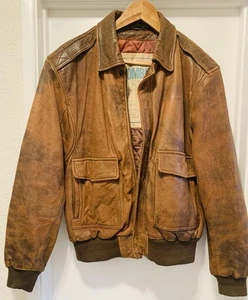 VTG Leathertown Bomber Jacket - California Leather's Bomber '87 - Picture 1 of 10