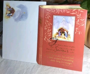 Vintage Die-Cut Christmas Greeting Card with Envelope Holy Bible & Scripture - Picture 1 of 6