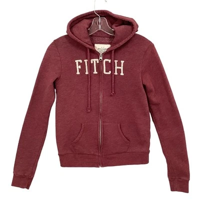 Толстовка с капюшоном женская Abercrombie & Fitch XS на молнии вышитая опрятный логотип с надписью - Изображение 1 из 4
