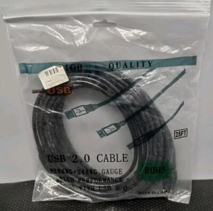 USB 2.0 Cable USB Cord 25 Feet 25ft High Performance  - Picture 1 of 5