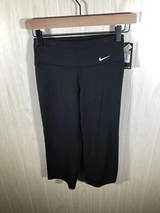 Nike Dri Fit Mujer Talla XS Negro Recortado Capri Leggings Pantalones - Imagen 1 de 8