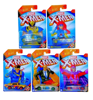 2023 MARVEL HOT WHEELS X-MEN 5 CAR SET SANDBLASTER SUZUKA '57 CHEVY SIR OMINOUS - Image 1 of 4
