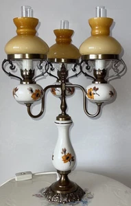 Alter Ruel Florentine Lampe Tischlampe Messing - Porzellan Lampe- Design - Bild 1 von 9