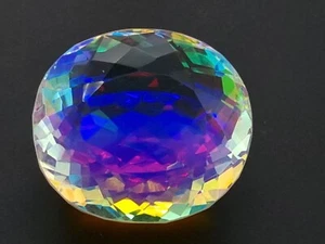 159.35 Ct Lab-Created EGL Certified Mystic Aura Quartz Oval Cut Loose Gemstone - Picture 1 of 6