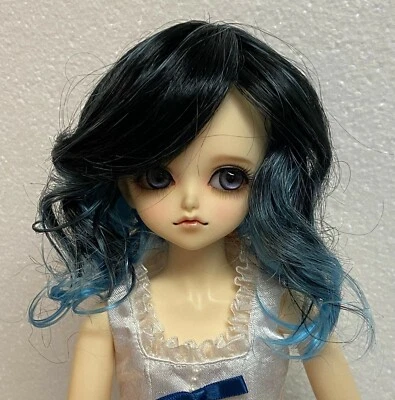 Monique Gold Collection SAHARA synthetic mohair BLACK &  BLUE sz  5-6  new MINT - Image 1 of 2