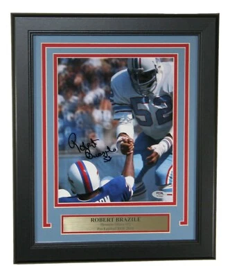 Robert Brazile Houston Oilers 8x10 Photo Framed PSA/DNA Hall of Fame 2018 - Image 1 of 4