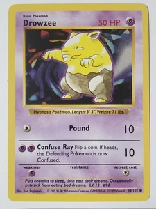 Drowzee 49/102 Casi Nuevo/M - Sin Sombras - Tarjeta Pokémon Base 1999 $2 Envío Combinado - Imagen 1 de 2