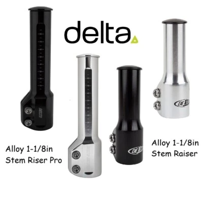 Bicycle Bike Stem Riser Delta Alloy 1-1/8in Black or Silver 3.25 or 4in. Pro - Image 1 of 2