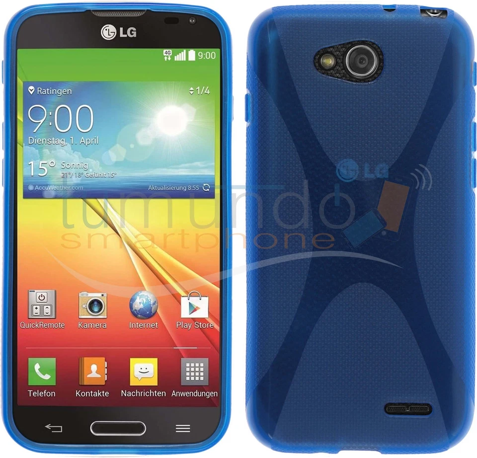 FUNDA de GEL TPU X-LINE AZUL para LG OPTIMUS L90 D405N en ESPAÑA case - Imagen 1 de 1