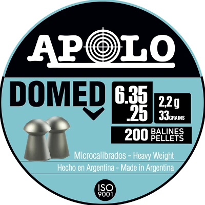APOLO Competition 200 Count PRECISE DOMED 6.35mm .25 Caliber 33gr Airgun Pellets