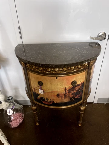 Drexel Heritage Painted Demi Lune Cabinet Cover