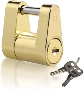 Trailer Lock Dia 1/4 Inch, Coupler Lock 3/4 Inch Span Trailer Hitch Lock with Ke - Picture 1 of 12
