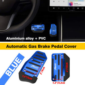 2x Non Slip Automatic Gas Brake Foot Pedal Pad Cover Car Auto Accessories Blue