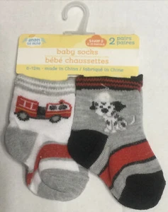 Baby Novelty Socks 6-12 Months Fire Truck Dalmatian Dog Shower Gift NEW #14 - Picture 1 of 2