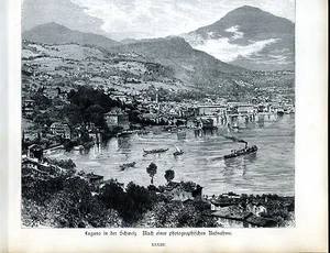 Lugano -- in der Schweiz -- um 1900 - - Picture 1 of 1
