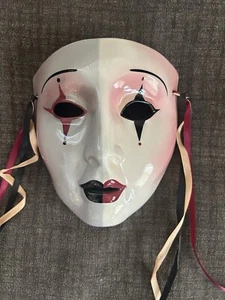 Vintage Porcelain/Ceramic Wall Mask Clay Art of San Francisco Black & Burgandy - Picture 1 of 12