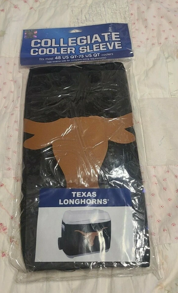 Collegiate Cooler Sleeve Texas Longhorns Fits Most Coolers 48  75 US QT New Seal - Image 1 of 2