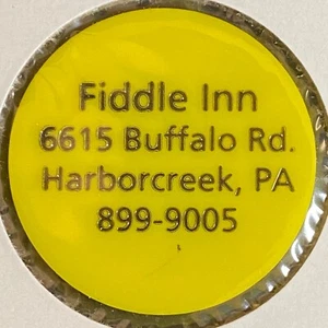 Harborcreek, PA Fiddle Inn ca. 1970er-80er Jahre Plastik "$4,00" Medaille - Bild 1 von 2