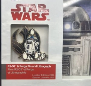 Disney Store Star Wars: The Last Jedi R2D2 Pin and Lithograph - Picture 1 of 4