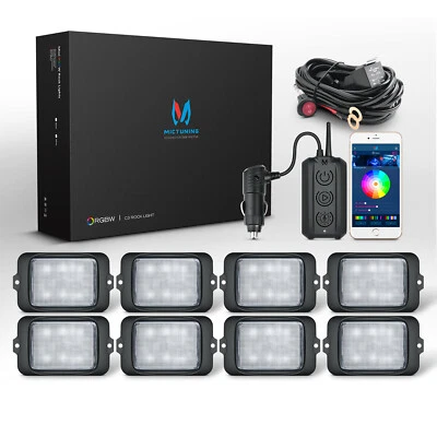 MICTUNING Inalámbrico C3 RGBW LED Luces de Roca Multicolor Neón Luz Inferior APP Foto 1 de 4