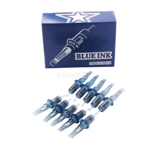 Blue Ink 10Pcs Disposable Cartridge Sterilized Tattoo Needle Supplies RL M1 RM - Picture 1 of 37