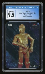 2018 Topps Finest Star Wars C-3PO Black Refractor /10 #16 CGC 9.5 - Picture 1 of 2