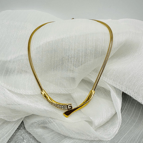 Collana Cristallo Oro Givenchy Vintage Strass