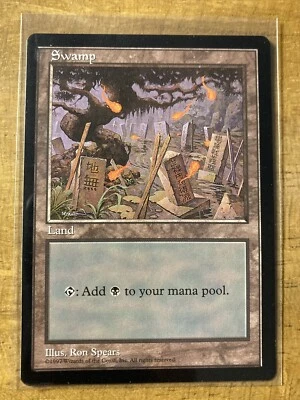 MTG✨APAC Land Promo SWAMP Japan 🇯🇵 BLUE✨MINT Rare 1997 UNPLAYED Ron Spears Art - Image 1 of 2