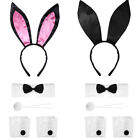 Bunny Girl Headband Satin Accessories Costume Rabbit Bow Tie Collars