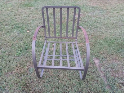 Винтажный пружинный стул металлический газон крыльцо Springer * поврежден забрать только - Изображение 1 из 4