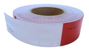 Cinta de seguridad reflectante DOT-C2 2" x 150' roja/blanca cinta de visibilidad para vehículo... - Imagen 1 de 3