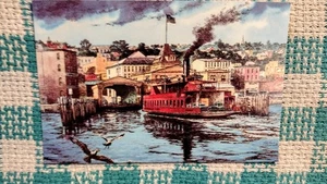 BEAUTIFUL POST CARD NEWBURGH-BEACON FERRY "ORANGE" NEW YORK - Picture 1 of 14