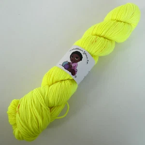 Lola Bean Yarn Pinto Bean DK Superwash Merino Luxury Hand Dyed Lemon Tart Neon - Picture 1 of 5
