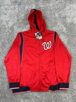 Chaqueta de los Nacionales de Washington para Hombres XL Puntadas Roja Cremallera Completa MLB Foto 1 de 4