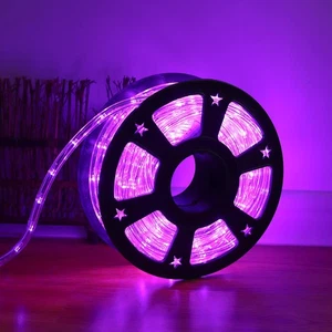 50ft 360 LED Purple Rope Lights, 110V Connectable Purple Led Strip Lights, Ha... - Picture 1 of 7
