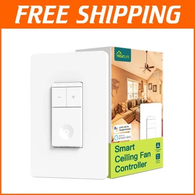 Smart Home Ceiling Fan Switch: 4-Speed Control with Remote & Scheduling Features - Image 1 of 4