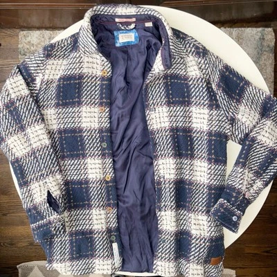 Scotch & Soda Men’s Plaid Button Down Shirt Jacket Size Large Fully Lined - Image 1 of 4