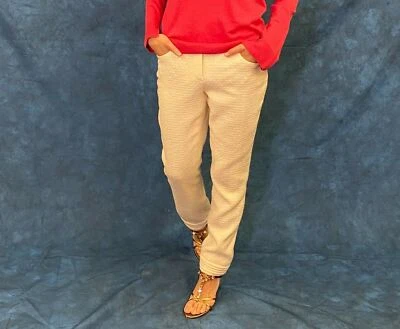 Chanel Womens White Sparkle Pants Size 4 - Free Shipping USA - Image 1 of 4