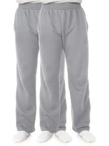 Fruit of the Loom Men's and Big Men's Fleece Open Bottom Sweatpants, 2 Pack - Picture 1 of 5