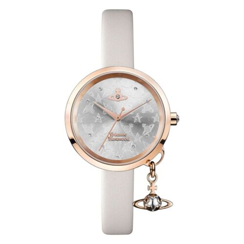 Vivienne Westwood Bow Rose Gold Steel Case Leather Strap Ladies Watch VV139WGYCM