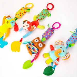 Pram Toys for Baby 0-6 Month Soft Plush Sensory Hanging Toy with Rattles Teether - Picture 1 of 25