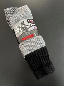 2 PARES Calcetines Bota Acolchados Wolverine Merino Mezcla de Lana - Puño Negro/Gris - Imagen 1 de 3