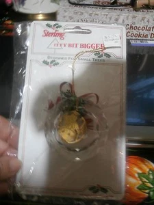 Vintage Sterling Itty Bit più grande mini pupazzo di neve decorazioni natalizie per piccoli alberi - Foto 1 di 5