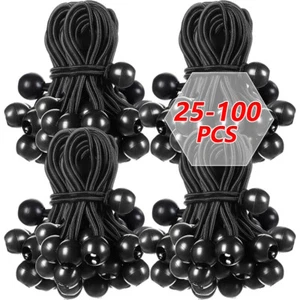 25/50/100 6/9" Ball Bungee Cord Tarp Bungee Tie Down Strap Bungi Canopy Straps - Bild 1 von 17