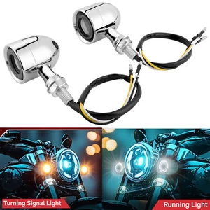 Luz de señal de giro LED ámbar para motocicleta Harley Sportster Touring Road King - Imagen 1 de 12