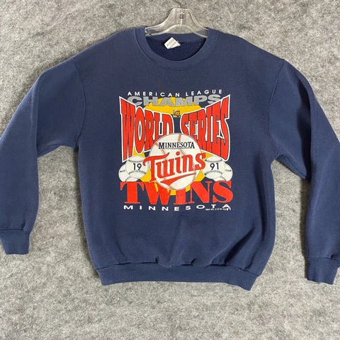 Vintage MN Twins 1991 Sweatshirt XL AL Champions World Series Fruit of the Loom Cover