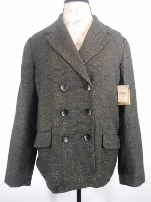 NUEVO Hermoso Blazer Para Mujer Talla 16 Coldwater Creek Negro Tweed Doble Forrado LS Foto 1 de 4