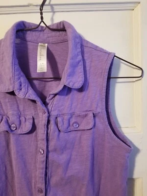 Cherokee Girls Purple Sleeveless Sheer Top - Image 1 of 4