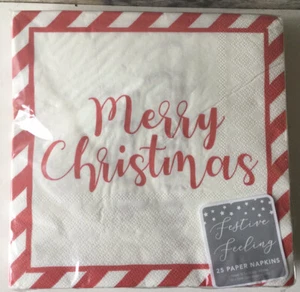 25 X Cristo Servilletas de Papel ~ Feliz Navidad ~ 33 X 33CM ~ 3Ply ~ Nuevo - Imagen 1 de 3